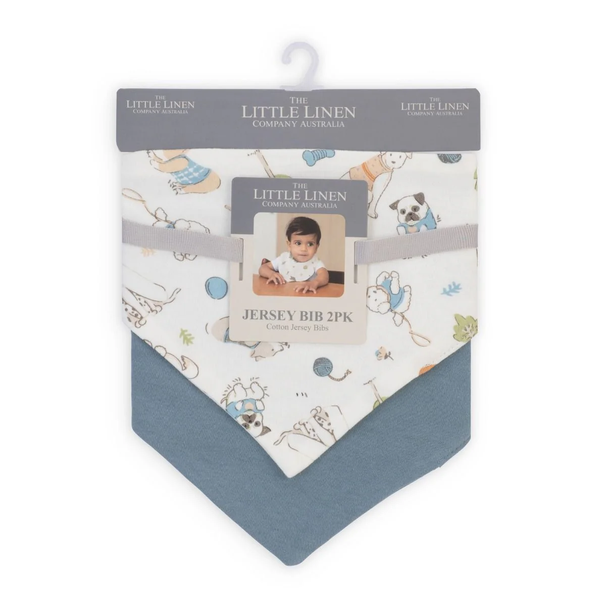Little Linen Jersey Bib 2pk - Image 3