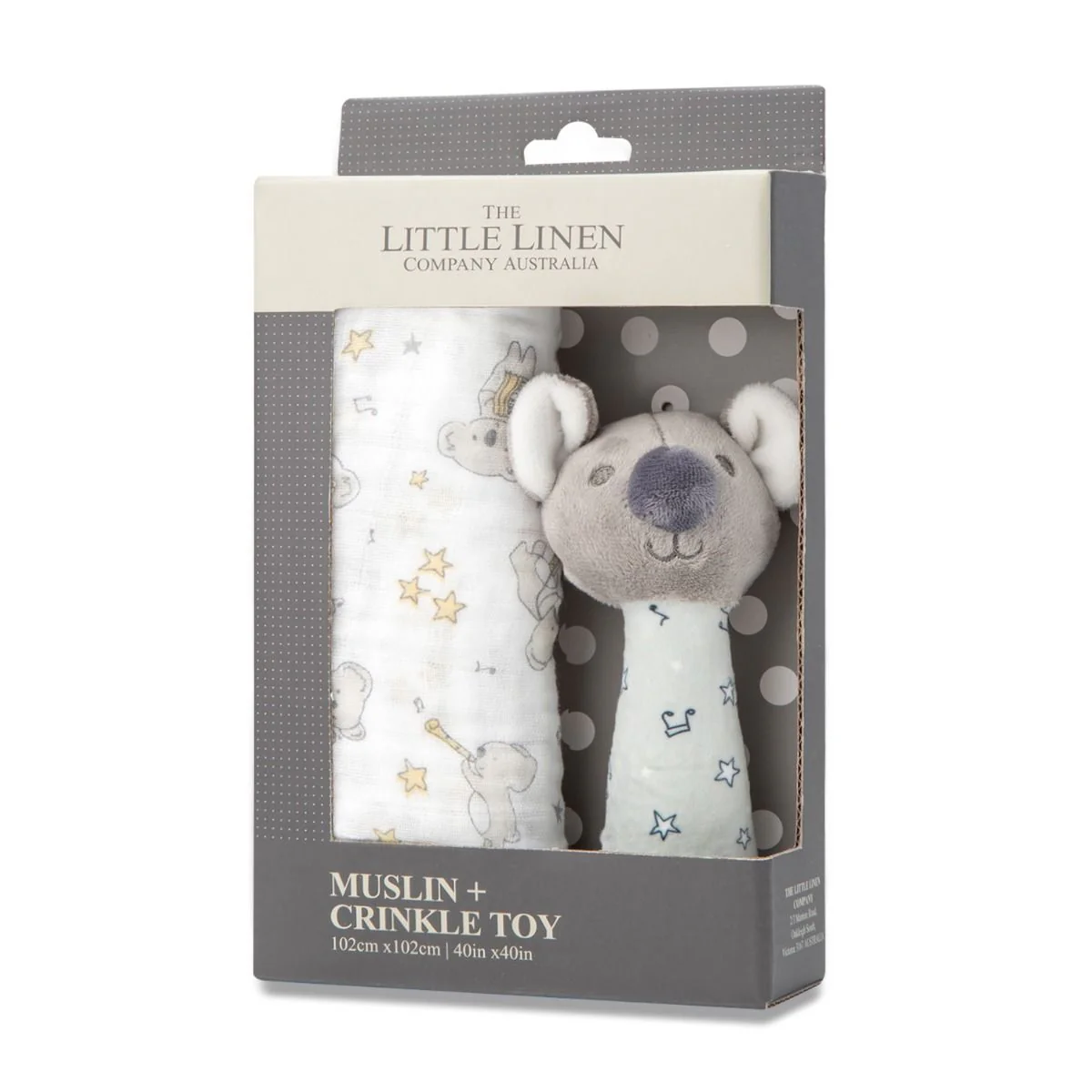 Little Linen Muslin Wrap & Crinkle Toy