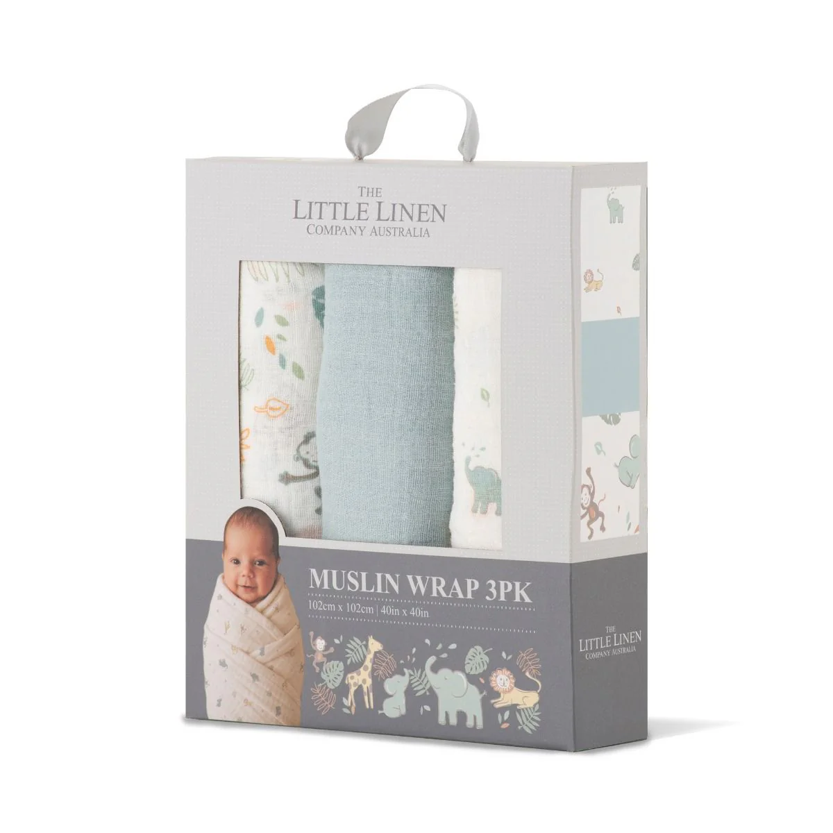 Little Linen Muslin Wraps 3Pk - Image 3