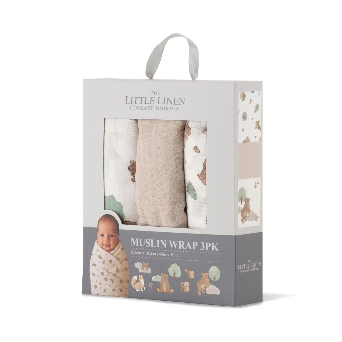 Little Linen Muslin Wraps 3Pk - Image 4