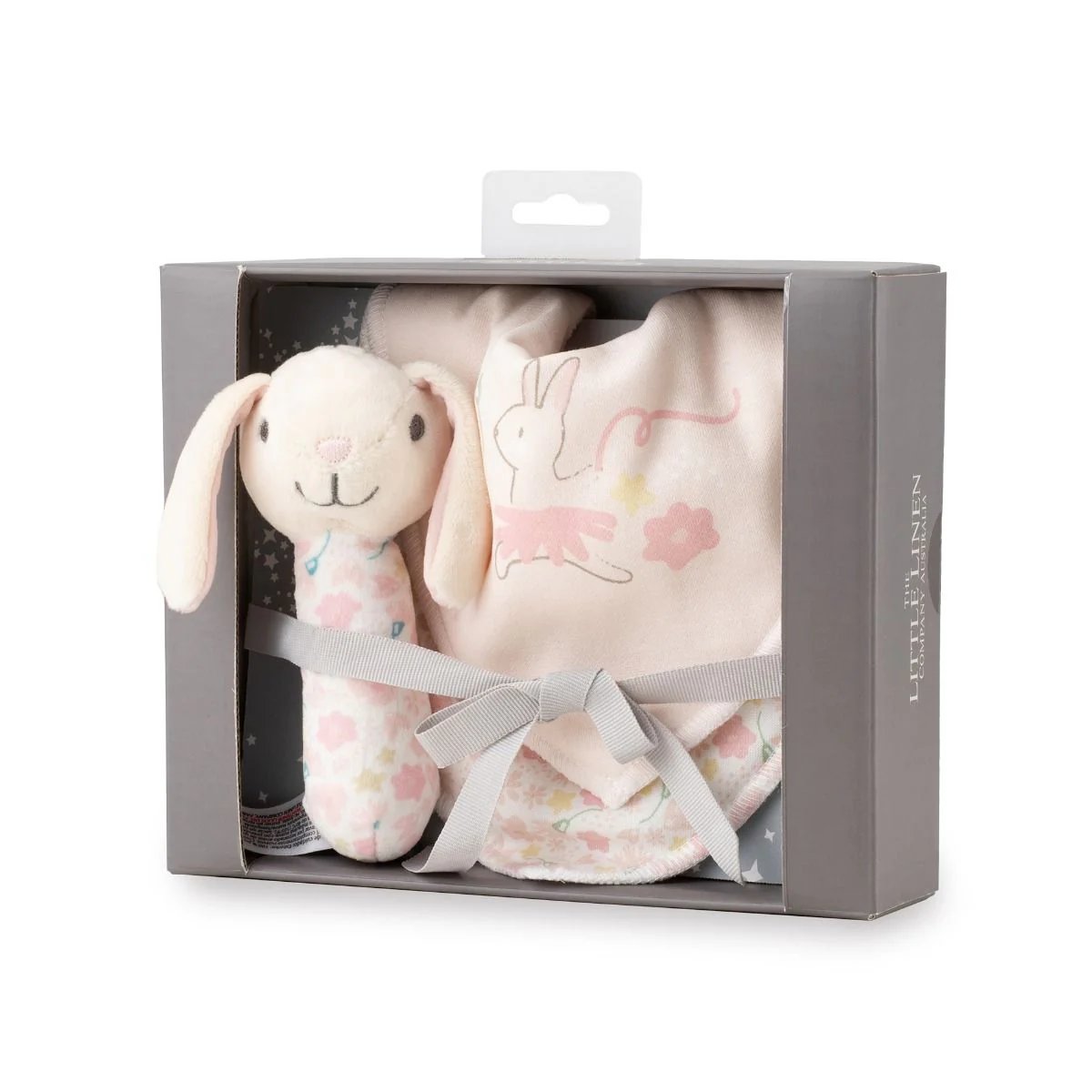 Little Linen Rattle & Bib Set