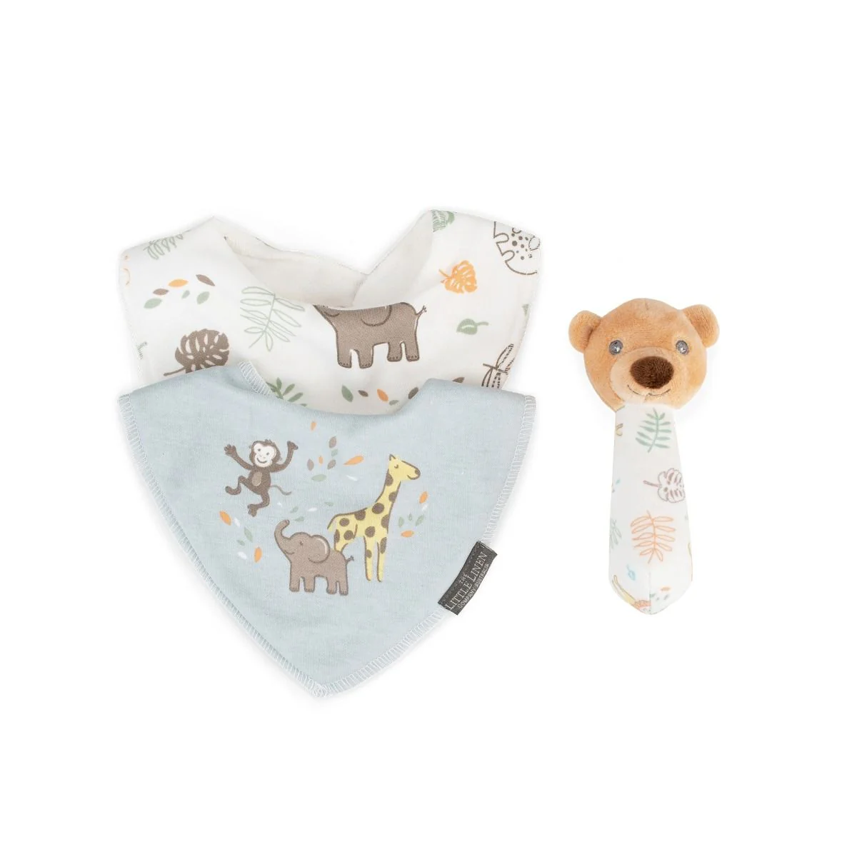 Little Linen Rattle & Bib Set - Image 3