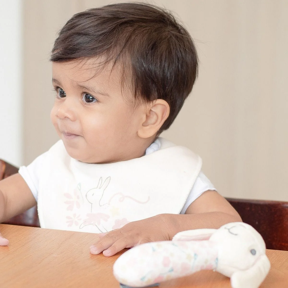 Little Linen Rattle & Bib Set - Image 4