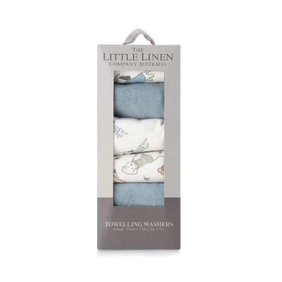 Little Linen Towelling Washcloths 6pk - Image 4