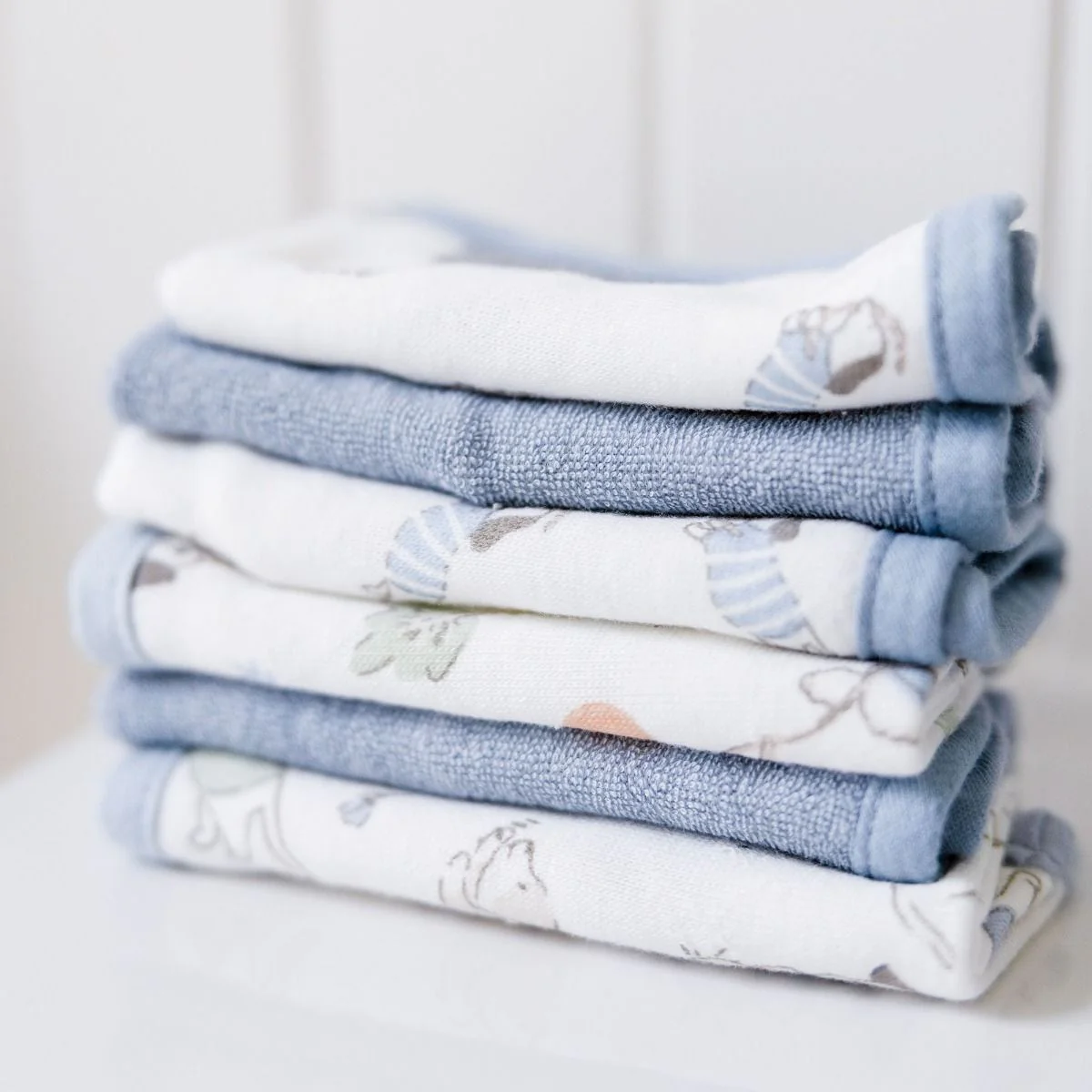 Little Linen Towelling Washcloths 6pk - Image 5
