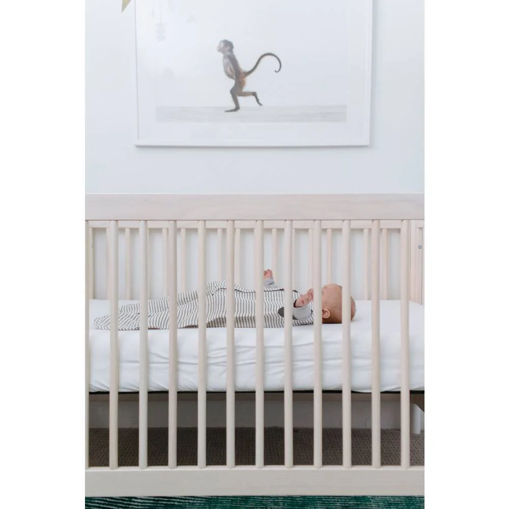 Little Unicorn Cotton Muslin Sleeping Bag Grey Stripe - Image 4