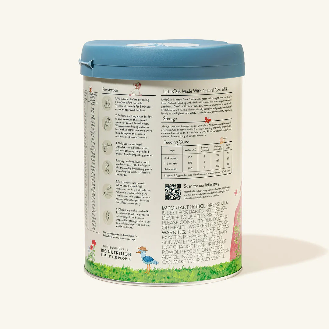 LittleOak 6x 800gm Can Bundle - Natural Goat Milk Infant Formula - Image 2