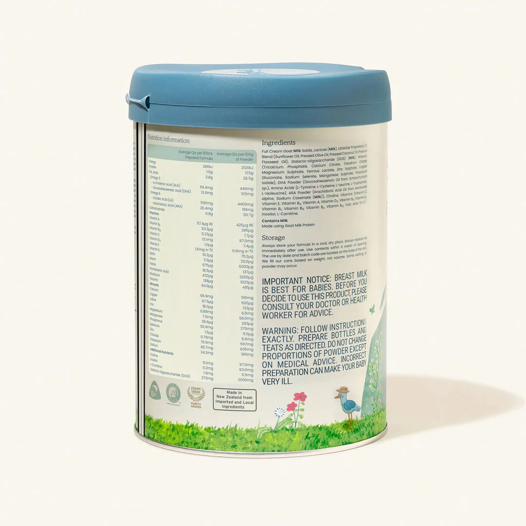 LittleOak Natural Goat Milk Follow-on Formula with Olive Oil Can 800g (Stage 2/6-12m) - Image 2