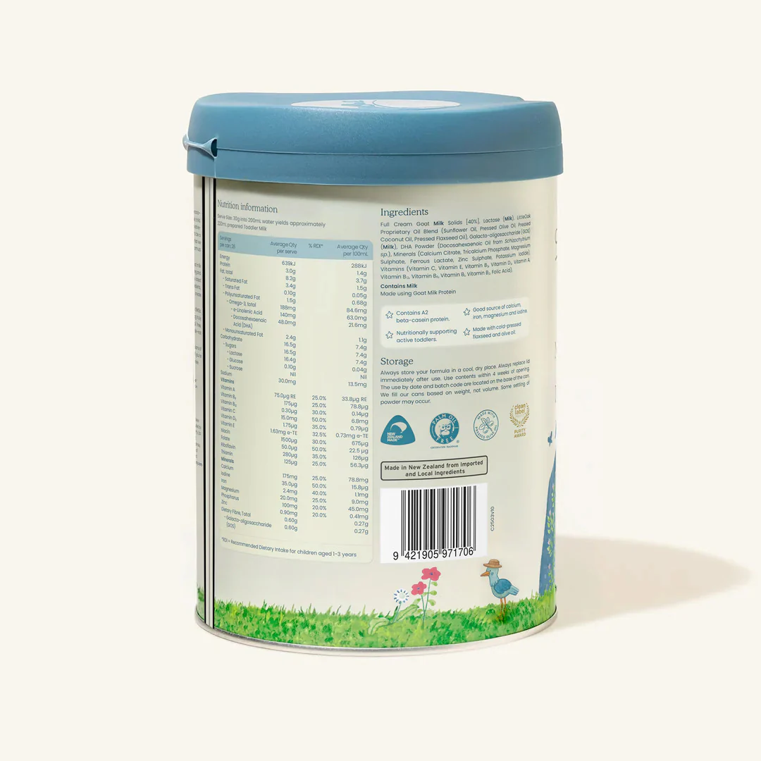 LittleOak Natural Goat Milk Toddler Milk with Olive Oil Can 800g (Stage 3/1-4y) - Image 2