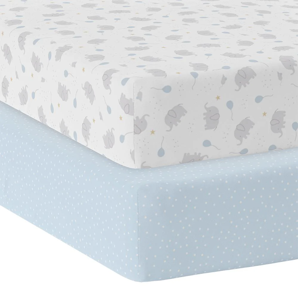 Living Textiles 2pk Cot Fitted Sheets Mason - Clearance