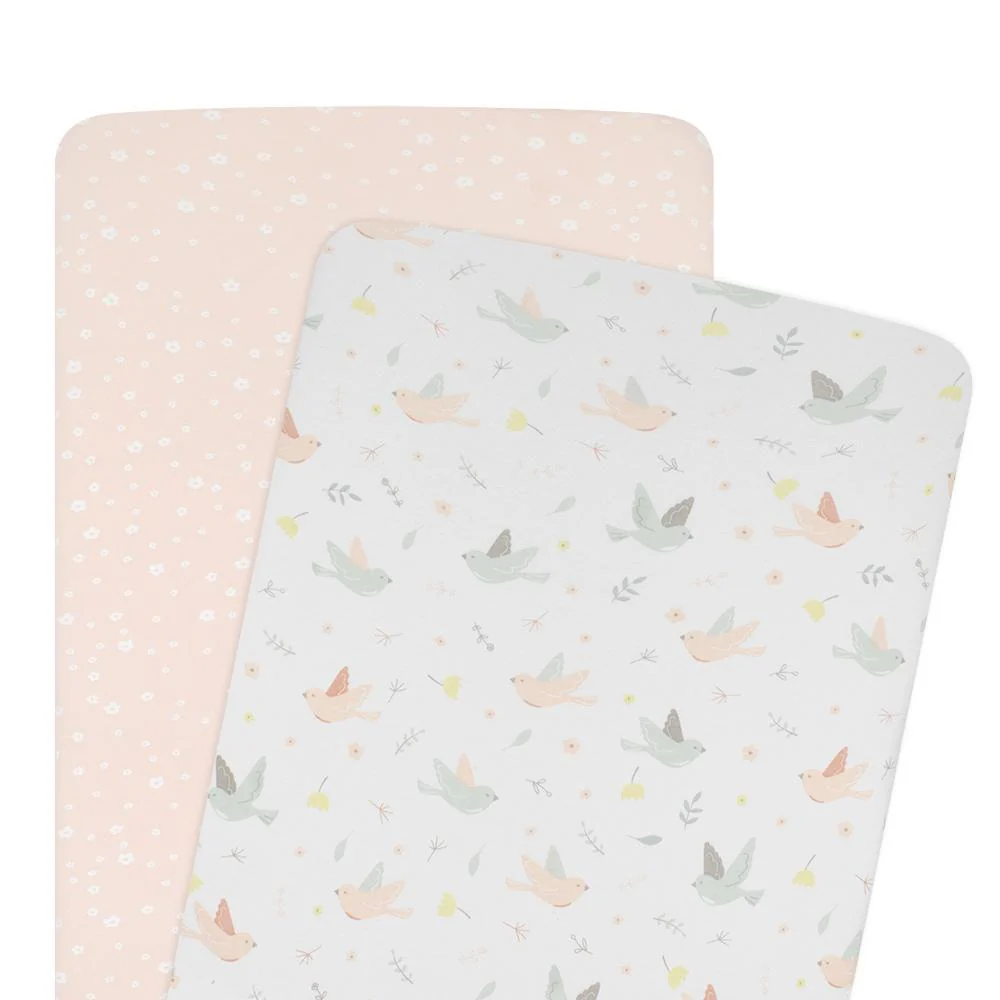 Living Textiles Bassinet Fitted Sheets 2pk Ava - Clearance