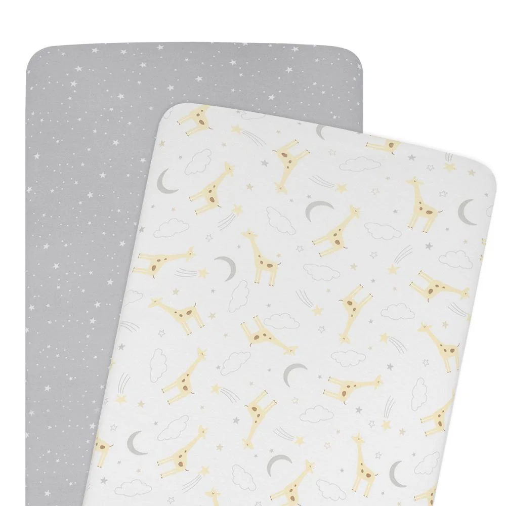 Living Textiles Bassinet Fitted Sheets 2pk Noah - Clearance