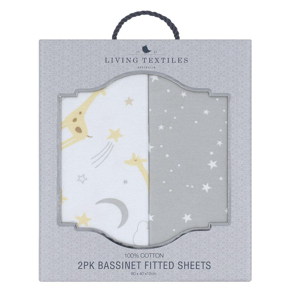Living Textiles Bassinet Fitted Sheets 2pk Noah - Clearance - Image 4