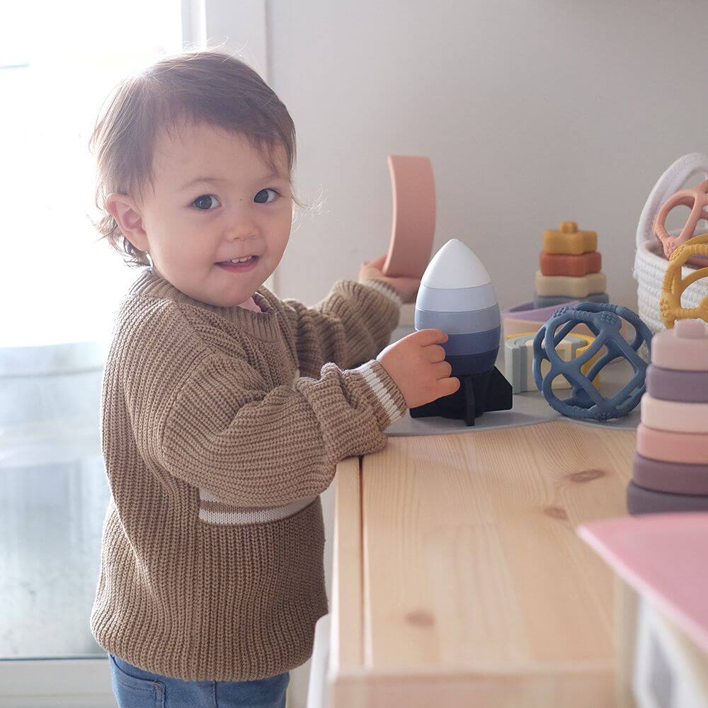 Living Textiles Playground Silicone Rocket Stacking Puzzle - Image 4