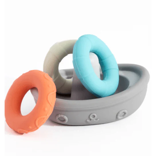 Living Textiles Playground Silicone Stacking Boat with Rings - Image 3