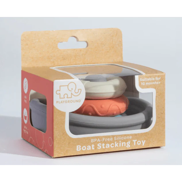 Living Textiles Playground Silicone Stacking Boat with Rings - Image 4
