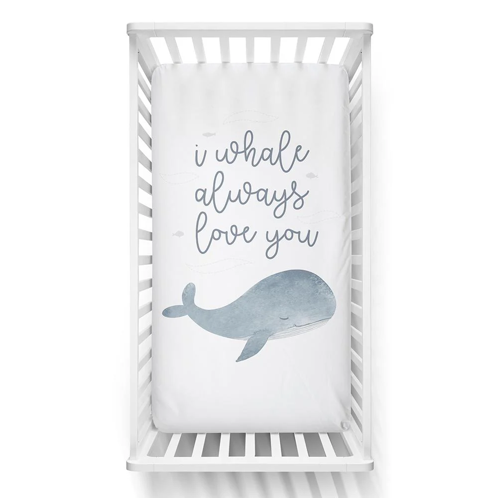 Lolli Living Cot Fitted Sheet Oceania Whale Love