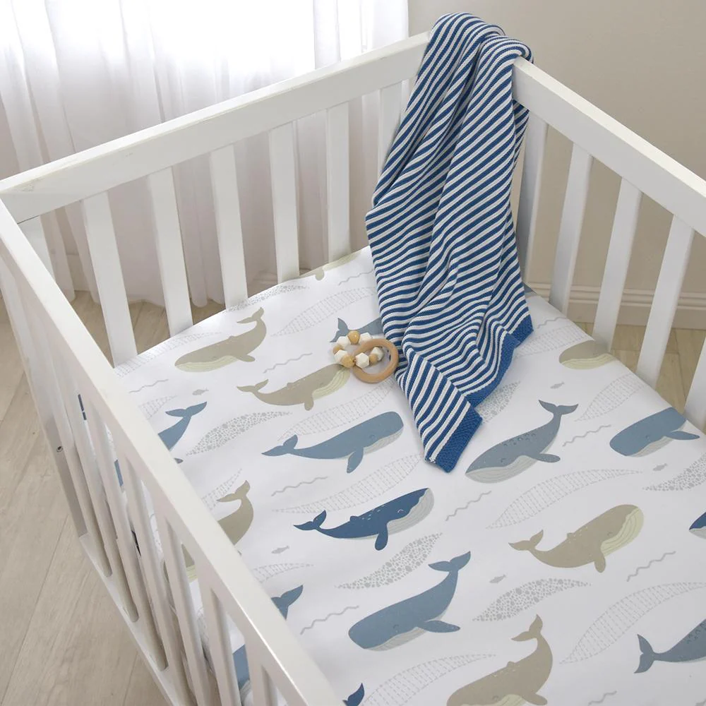 Lolli Living Cot Fitted Sheet Oceania Whales - Image 2