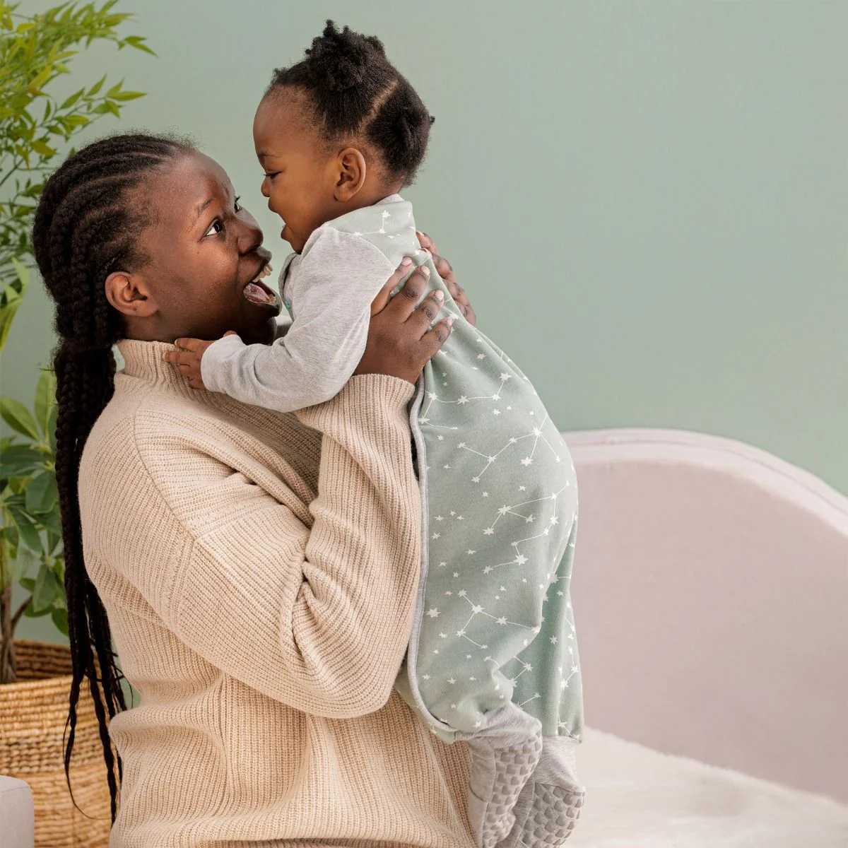 Love To Dream Sleep Suit™ Organic Long Sleeve 1.0 TOG - Stellar Olive - Image 2