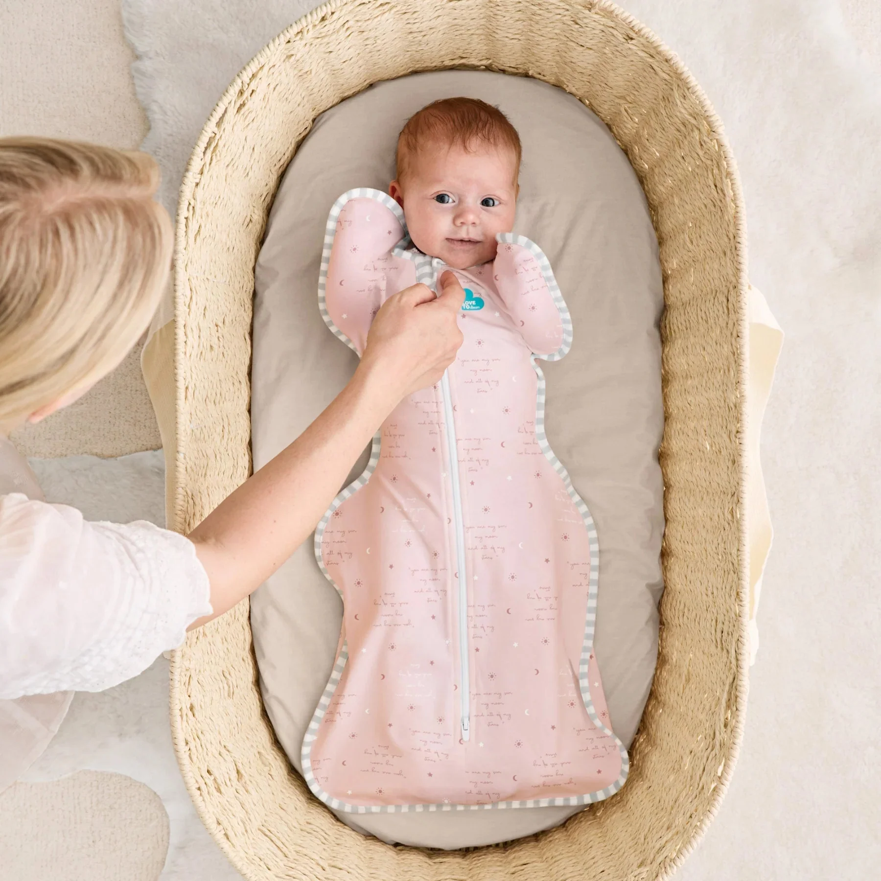Love To Dream Swaddle Up™ Lite 0.2 TOG - 'You Are My' Pink - Image 3