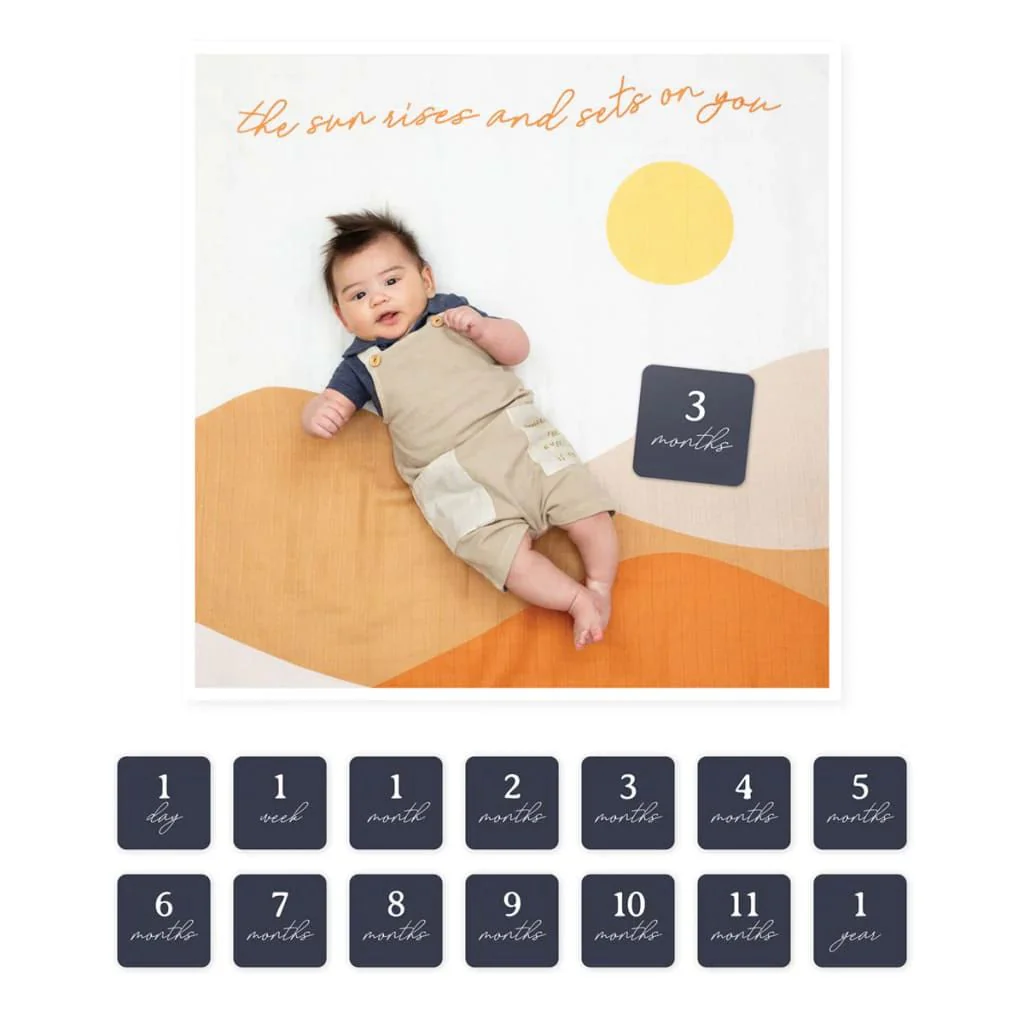 Lulujo Baby’s First Year Milestone Cards and Blanket Set - Image 2