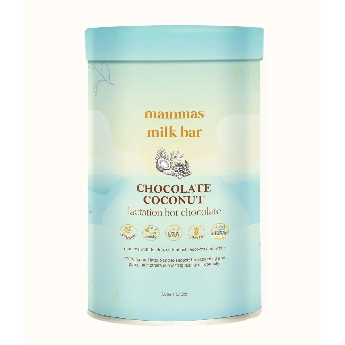 Mammas Milk Bar Lactation Hot Chocolate - Coconut Chocolate 500g