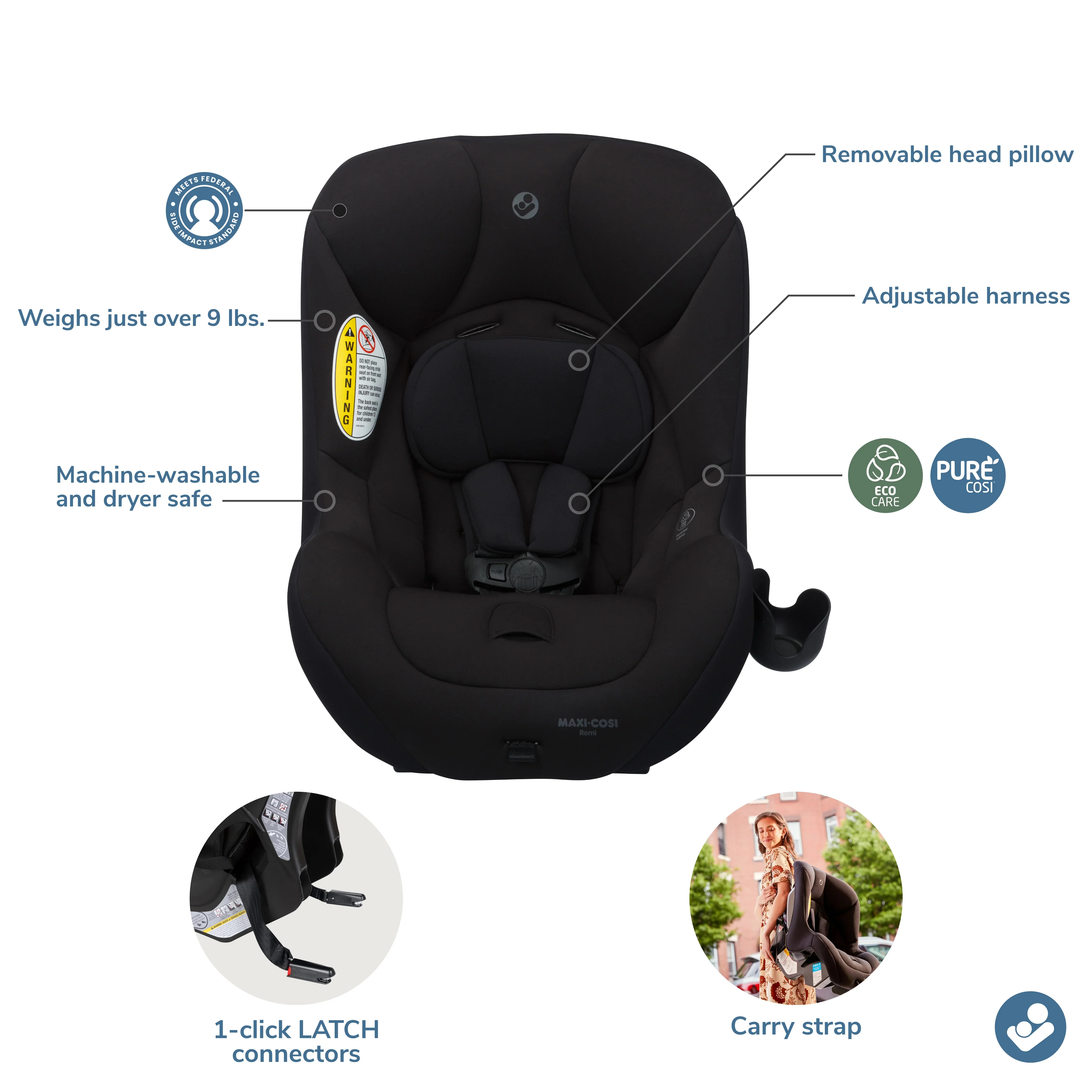 Maxi Cosi Romi Convertible Car Seat - Sea Shadow - Image 8