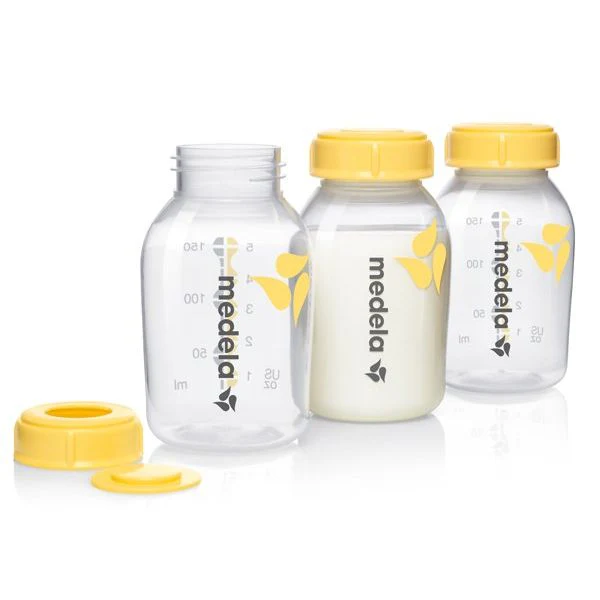 Medela Set of 3 Milk Bottles - 150ml (3x Bottles, Caps and Discs)