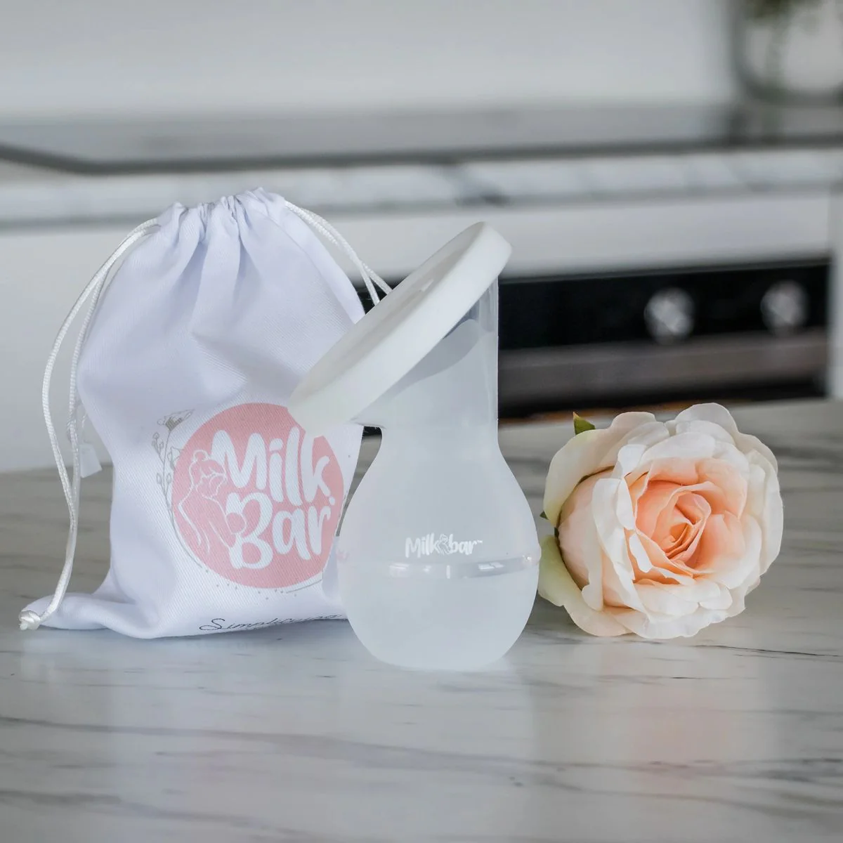 Milkbar Manual Silicone Breast Pump with Lid 110ml - Image 2