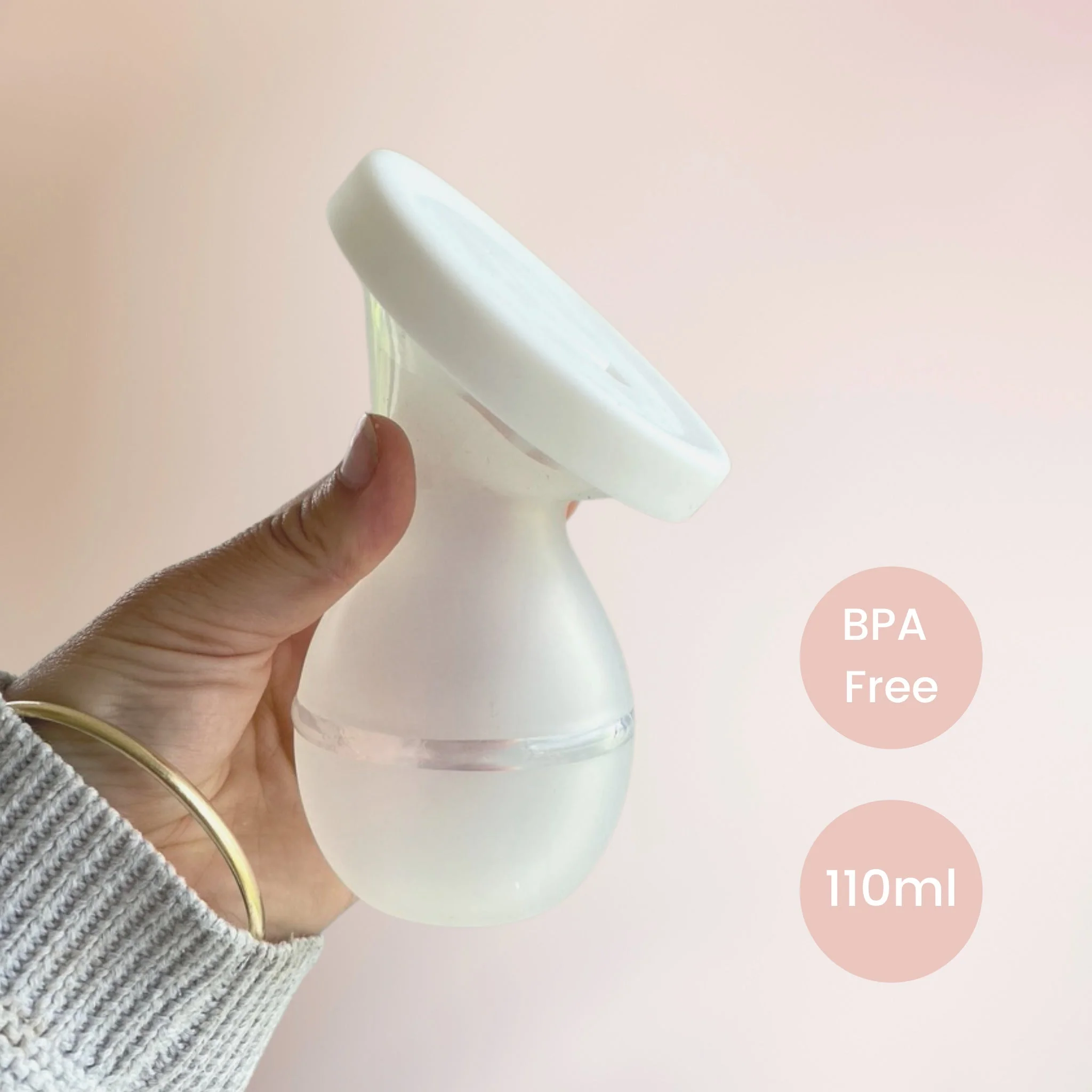 Milkbar Manual Silicone Breast Pump with Lid 110ml - Image 5