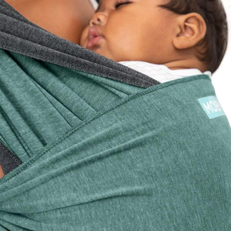 Moby Reversible Baby Wrap - Jade/Grey - Image 4