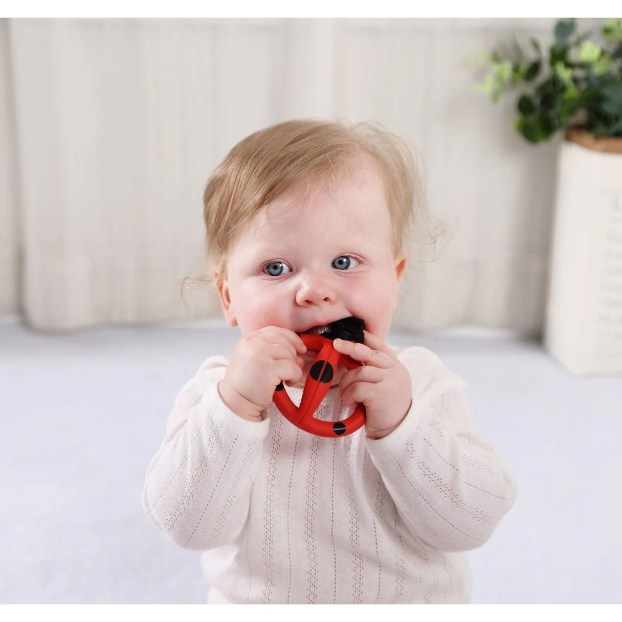 Mombella Stage 1 Baby Teething Toothbrush - Ladybug - Image 4