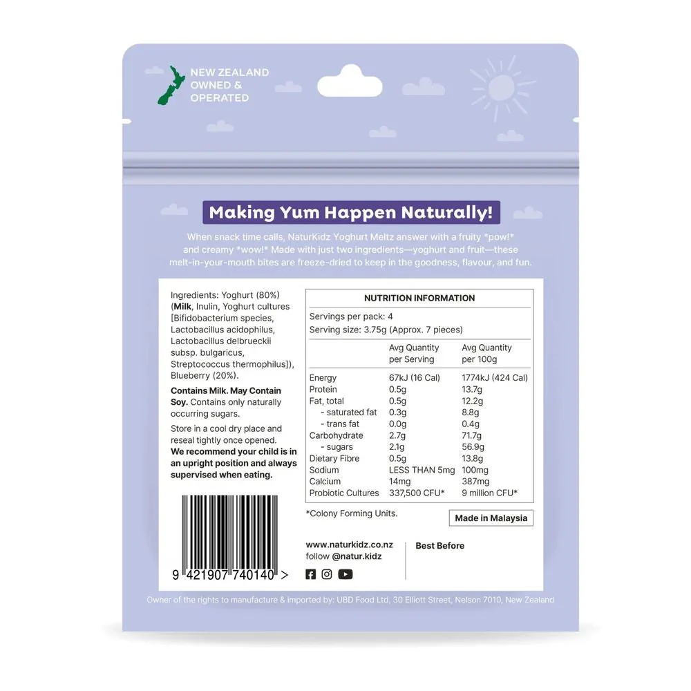 NaturKidz Blueberry Yoghurt Meltz - 15g - Image 2
