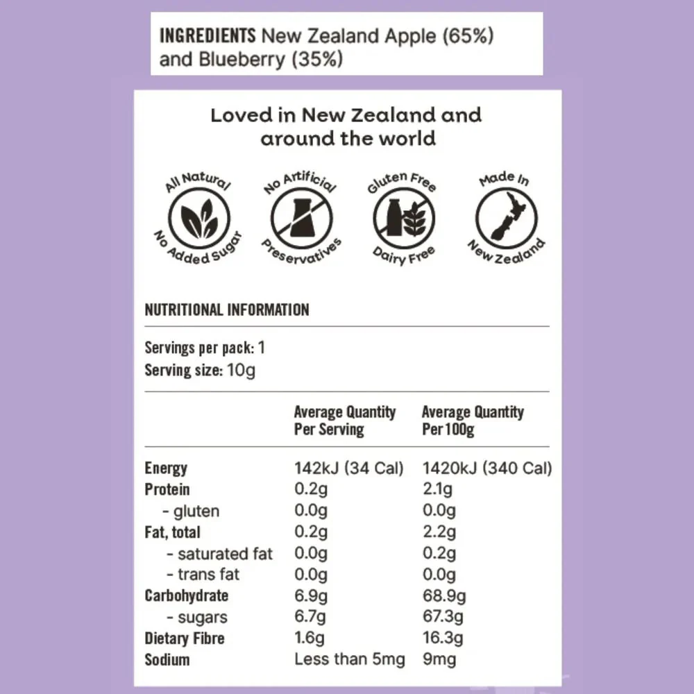NaturKidz Fruit Crispz - Apple Sticks & Blueberry - 10g - Image 2