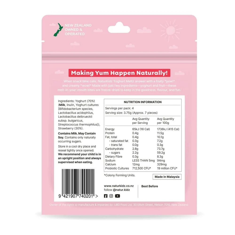 NaturKidz Strawberry Yoghurt Meltz - 15g - Image 2