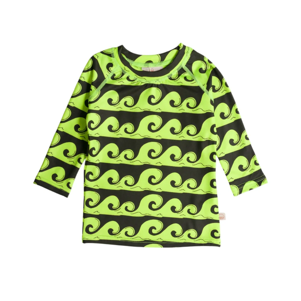 Neon by Nestling Brushed Rashie - Green Waves