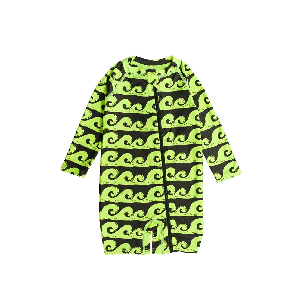 Neon by Nestling Brushed Shortie Swimmer - Green Waves
