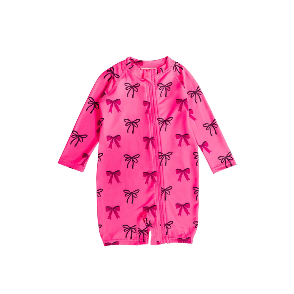 Neon by Nestling Brushed Shortie Swimmer - Neon Bows