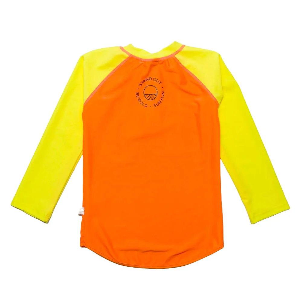 Neon by Nestling UPF50+ Swim Zip Rash Vest - Neon Orange - Image 2