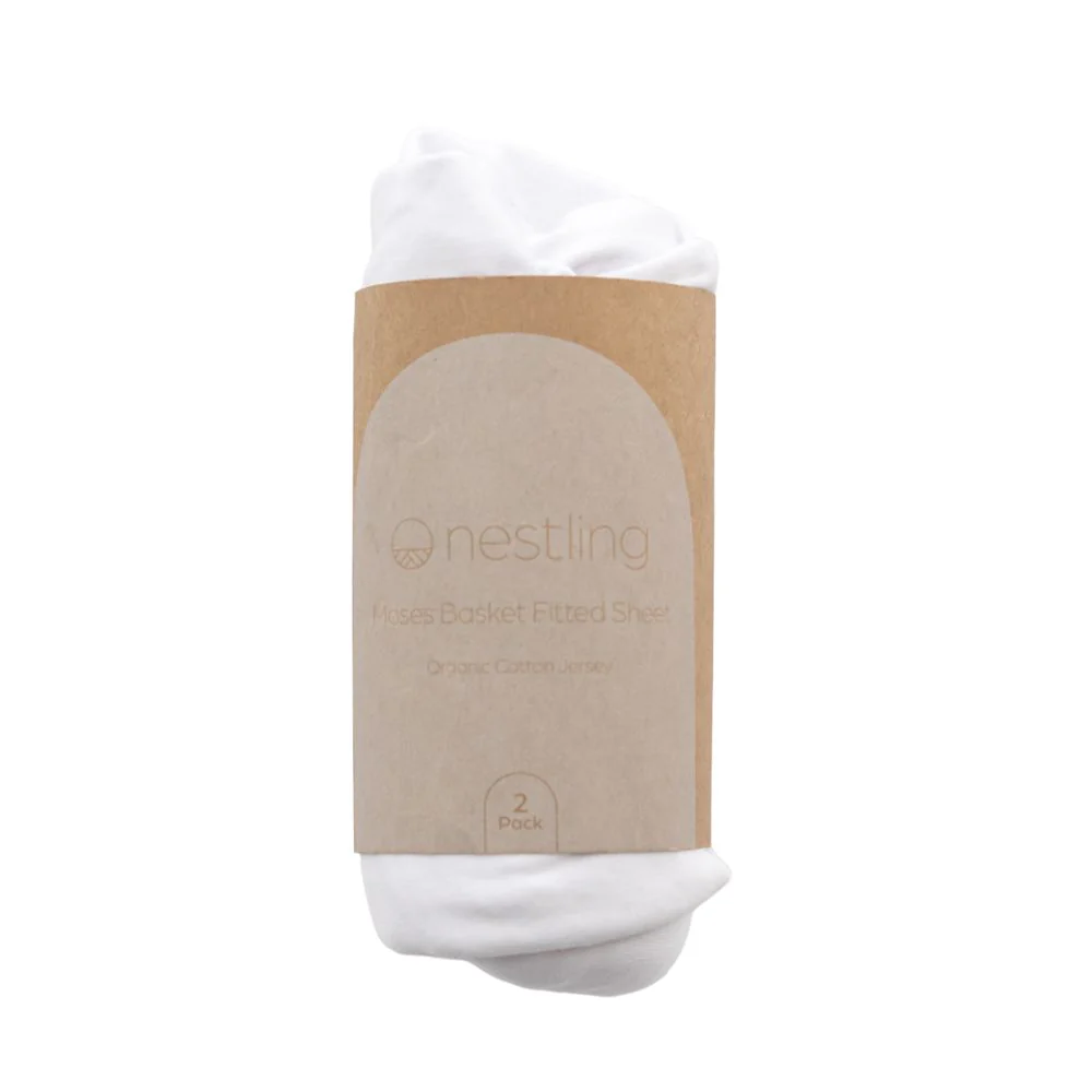 Nestling Moses Basket Jersey Fitted Sheet - 2pk - Image 2