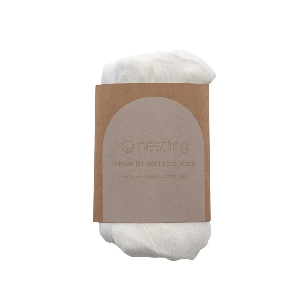 Nestling Moses Basket Muslin Fitted Sheet - Image 5