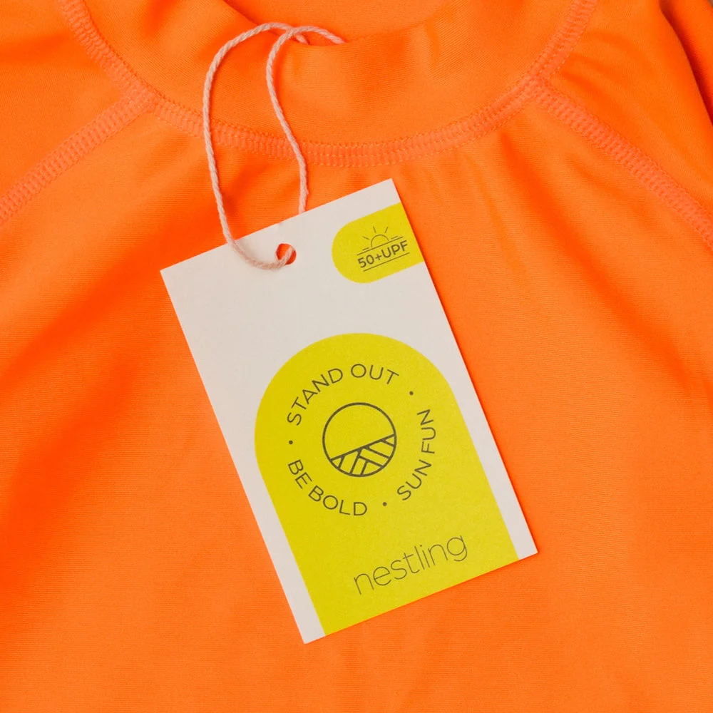 Neon by Nestling Swim Rash Vest - Neon Orange - Image 5