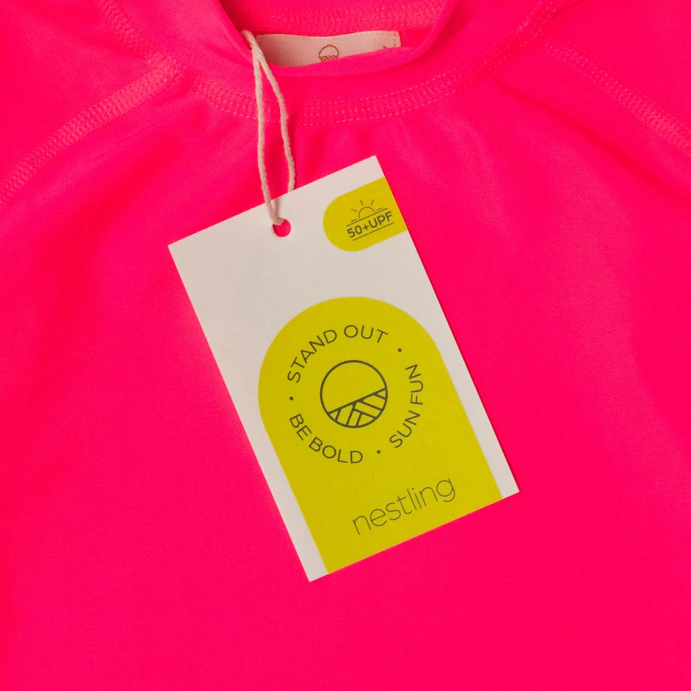 Neon by Nestling Swim Rash Vest - Neon Pink - Image 3