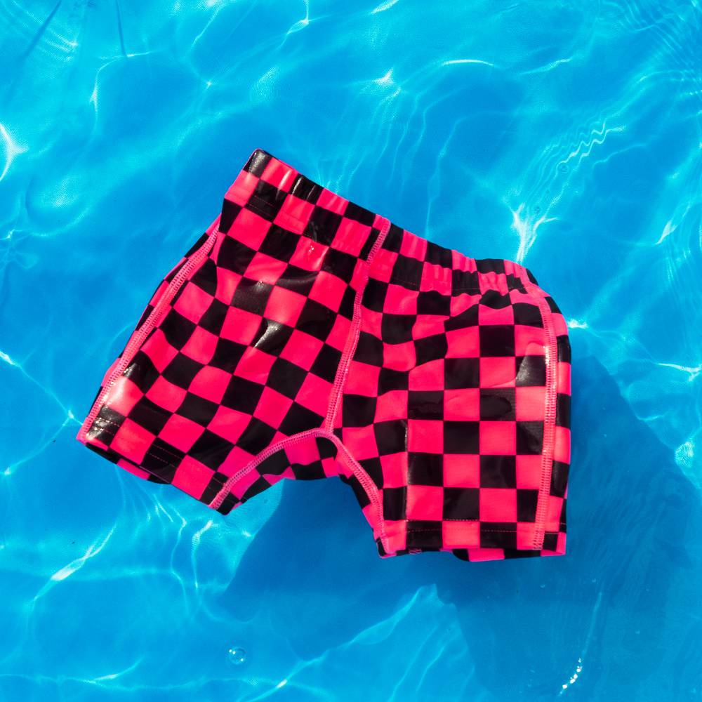 Neon by Nestling Swim Shorts - Neon Pink Check - Image 3