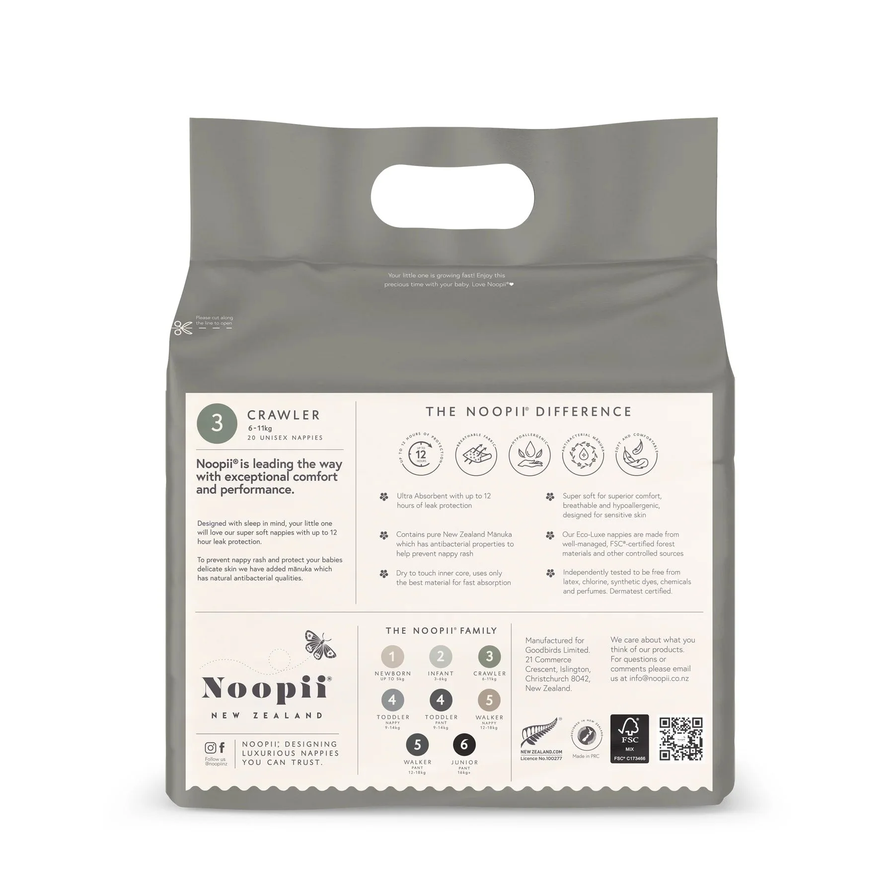 Noopii® Crawler Unisex Nappies - Size 3 - Image 2