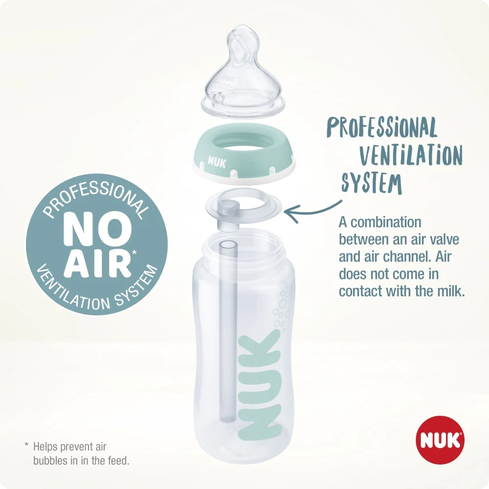 NUK Anti-Colic Professional Bottle Set with Temp Control 300ml 3pk - Image 3