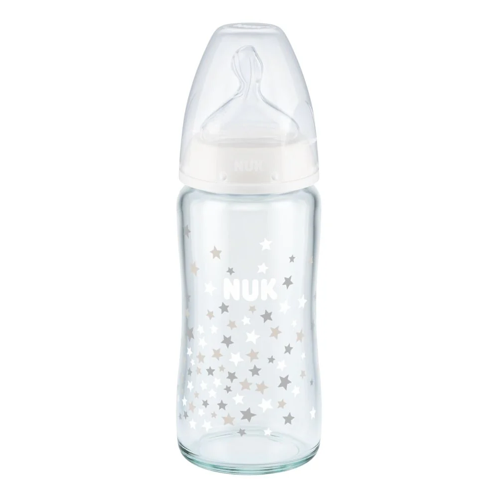 NUK First Choice Glass Bottle, 240 ml, Silicone Teat, 0-6mths - Image 3