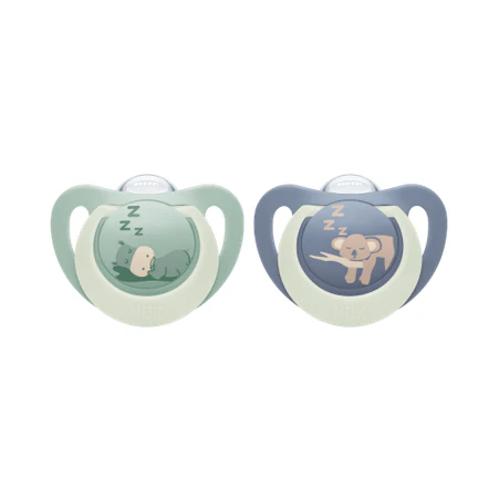 NUK First Choice Night Soothers 2pk - Green/Blue