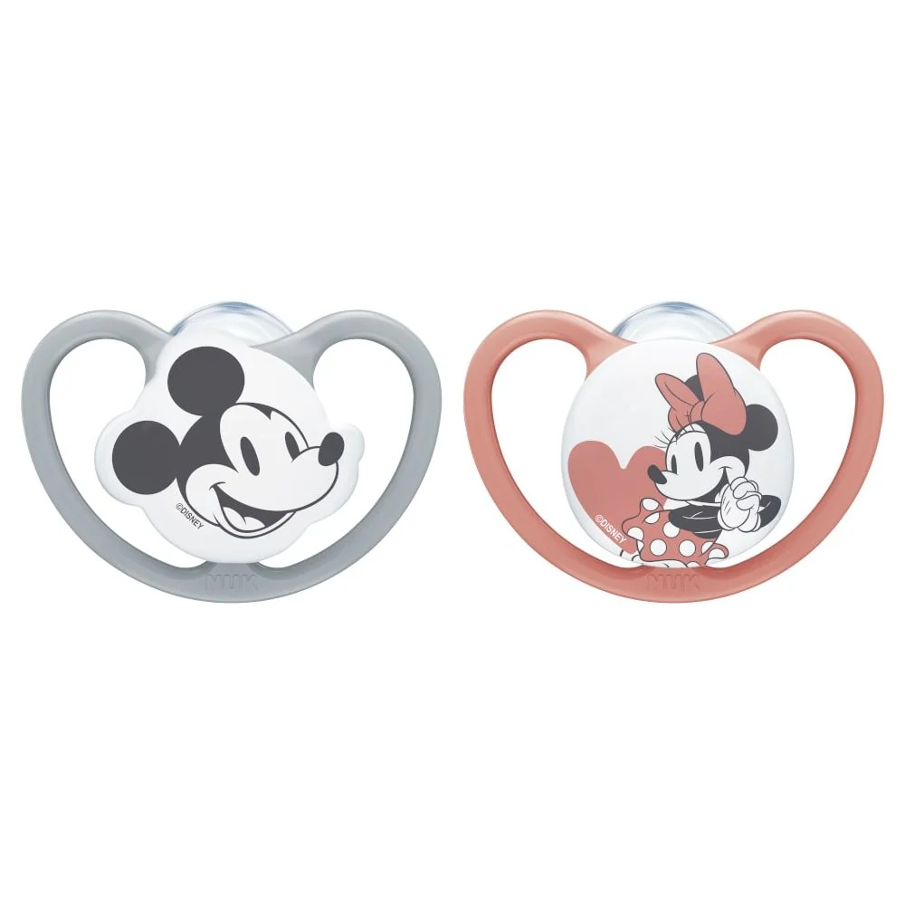 NUK Mickey Silicone Space Soothers 18-36mths 2pk