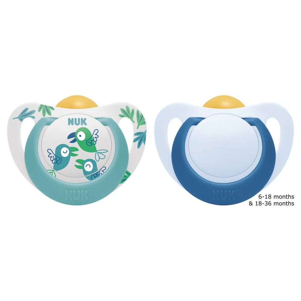 NUK Star Latex Soother Size 2, 6-18mths, 2pk - Image 2